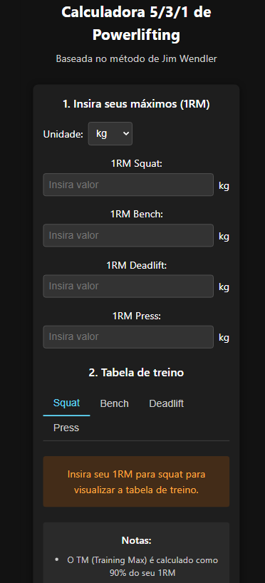 Calculadora 5/3/1